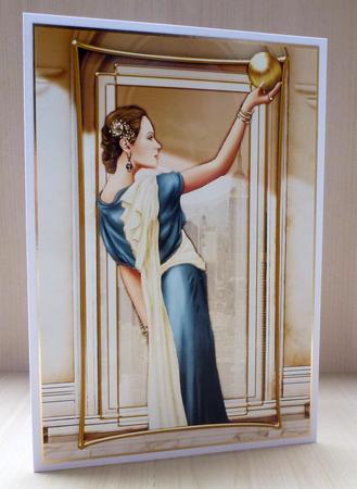 Art Deco Lady Pandore Blue Topper by Mandy Sullivan