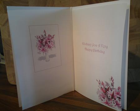 Pink Lilies Floral Vellum or Insert - Wishing You a Very Hap by Mandy Russell