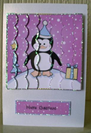Cute Xmas Penguin Scallop Edge Side Stacker Featured Gallery Photo