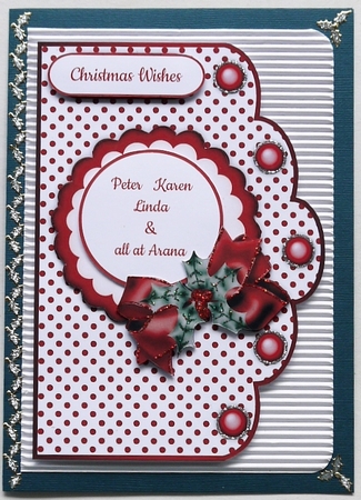Christmas Polka Dots in Red- Scallop Edge Card Bases by Margaret Dittmann