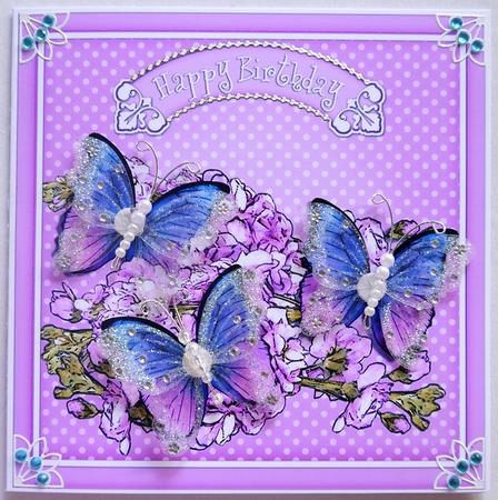 Butterflies N Flowers Quick Cut and Fold Card by Margaret Dittmann
