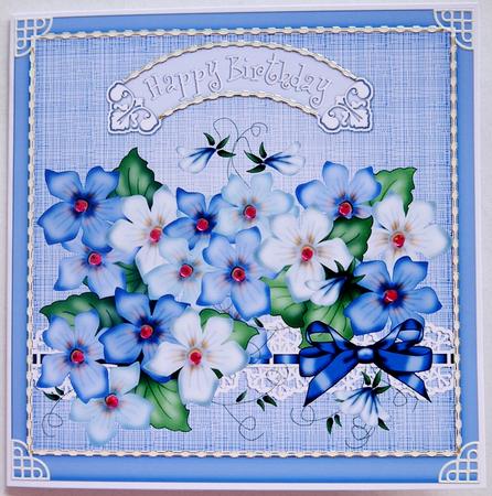 Pretty Violas N Lace Quick Cut and Fold Card by Margaret Dittmann
