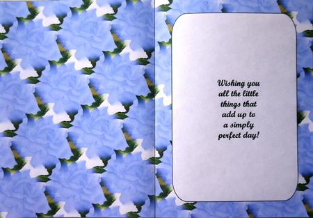 Blue Rose Insert with Birthday Verse by Margaret Dittmann