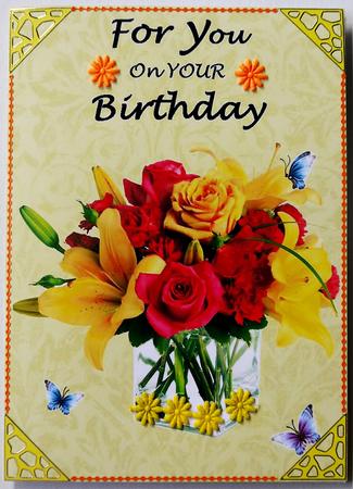 Roses and Lily's-cut N Fold 5x7 Card by Margaret Dittmann