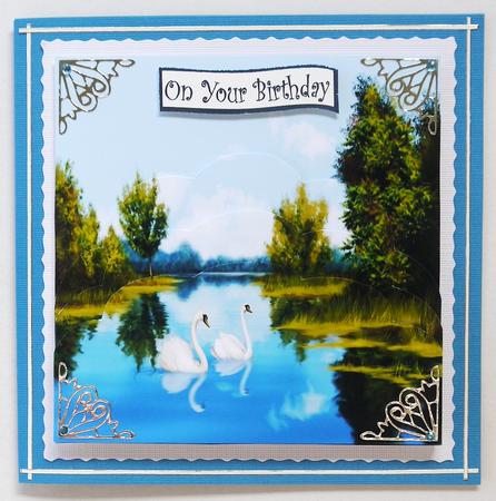 Swans on Lake Wavy Bottom Pryamage by Margaret Dittmann