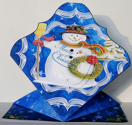 Blue Christmas Snowman Diamond Top by Margaret Dittmann