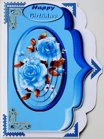 Blue Rose's Card Front by Margaret Dittmann