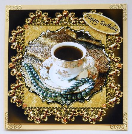 Coffee & Pearls Pyramid Topper by Margaret Dittmann