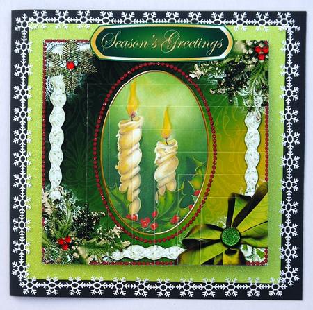 Candle Duo Ice 5in Square One Corner Stacker by Margaret Dittmann