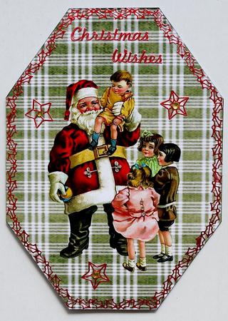Vintage Christmas Octagon Card by Margaret Dittmann