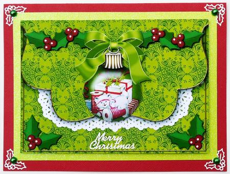 Christmas Cat Bauble Flap Decoupage Step by Step Sheet by Margaret Dittmann