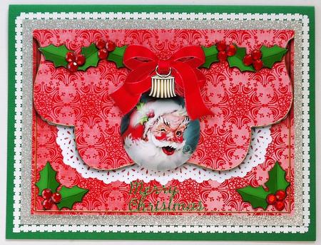 Father Christmas Bauble Flap Decoupage Step by Step Sheet by Margaret Dittmann