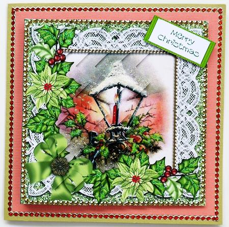 Lantern Green Glitter 5in One Side Zig Zag Stacker by Margaret Dittmann