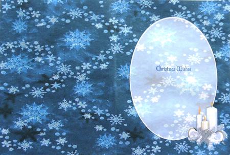 Ice Blue Christmas Candles Insert by Margaret Dittmann