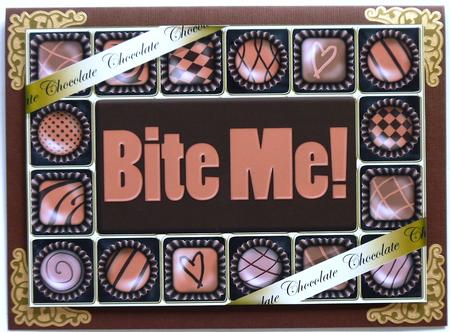 A4 Chocolate Greetings Card Topper by Margaret Dittmann