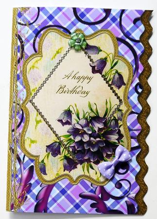 Bluebell Message Bracket Wavy Edge Card by Margaret Dittmann