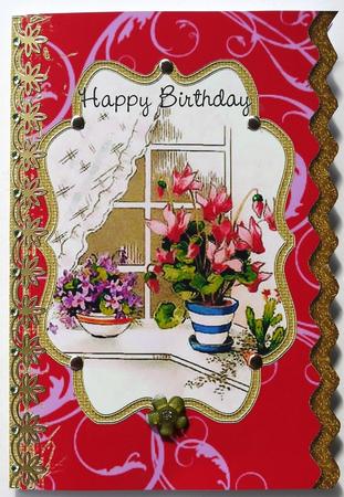 Vase in the Window Bracket Wavy Edge Card by Margaret Dittmann