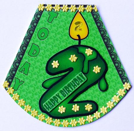 Green 2 Wobble Card by Margaret Dittmann