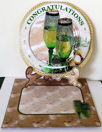Congratulations Champagne Flutes Plate Card Kit by Margaret Dittmann
