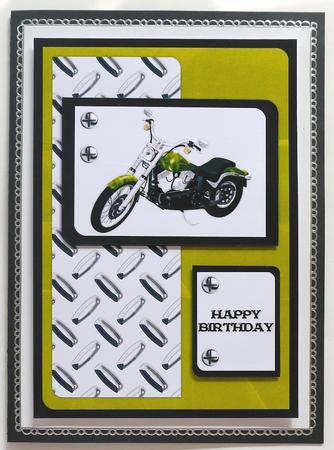 Motorcycle 8 - For You-Happy Birthday Card by Margaret Dittmann