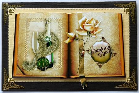 Beautiful Fur Stole and Champers with Gold Rose Book A4 by Margaret Dittmann