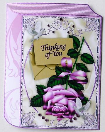Beautiful Pink Rose with Envelope Scalloped Book by Margaret Dittmann