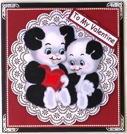 Romantic Pandas 8x8 Topper Sheet by Margaret Dittmann