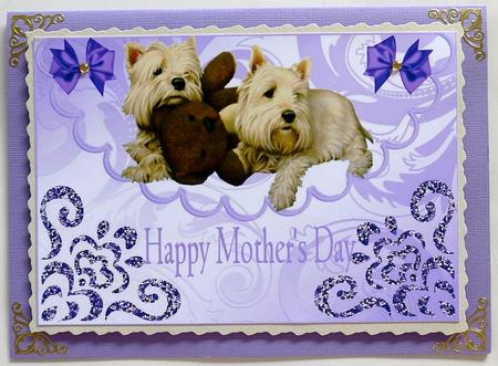 Westies for Mum on Mother's Day , Scalloped Envelope by Margaret Dittmann
