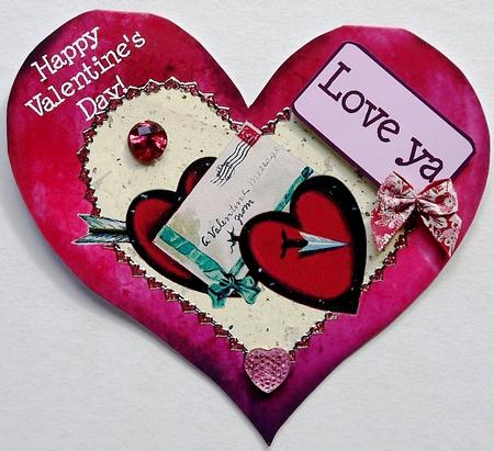 Heart Vintage Card by Margaret Dittmann