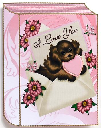 Cute Little Puppy in Envelope I Love You by Margaret Dittmann