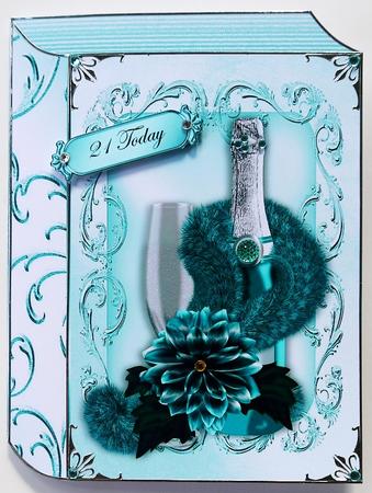 Turq Champers and Rose Fur Stole Folded Book by Margaret Dittmann