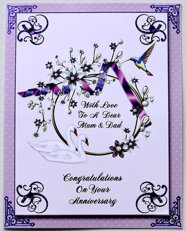 A4 Lavender Swans - Mum & Dad Anniversary by Margaret Dittmann