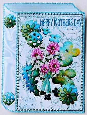 Steampunk Flowers for Mothers Day Folded Book by Margaret Dittmann