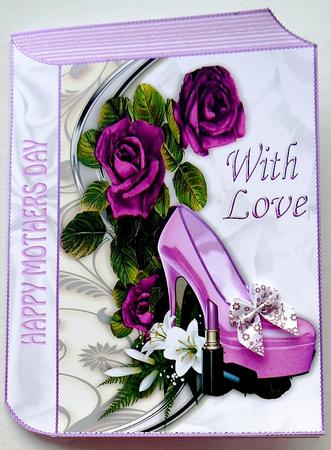 Pink Shoe with Pink Roses for Mothers Day Folded Book by Margaret Dittmann