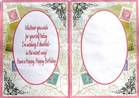 Insert for Vintage Birthday Card by Margaret Dittmann