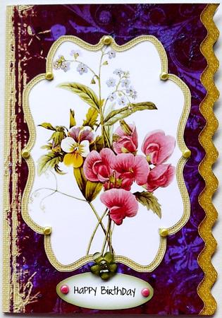 Sweet Pea Bracket Wavy Edge Card by Margaret Dittmann