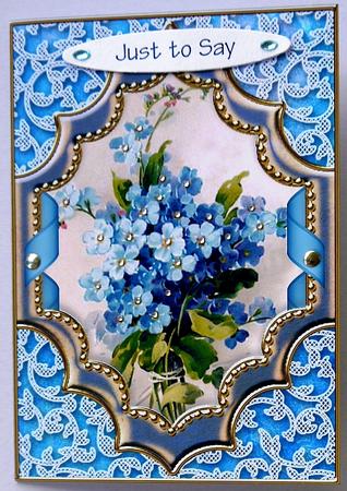 Forget Me Knots Ornate Diamond 7x5inch Folded Picture Card by Margaret Dittmann