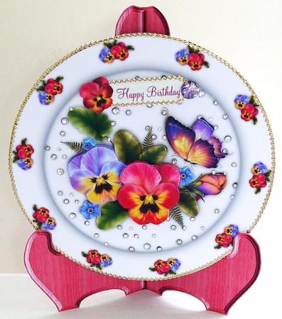 Fanciful Pansies Plate Card Kit by Margaret Dittmann