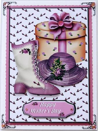 Victorian Mother's Day Boot Card Front by Margaret Dittmann