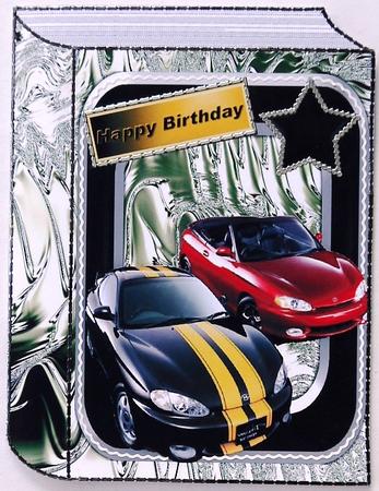 Sports Cars on Silver Mettalic Folded Book by Margaret Dittmann
