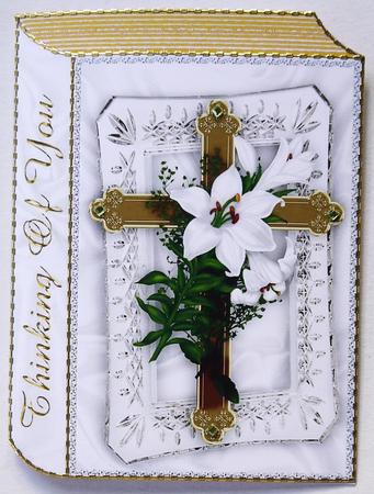 Thinking of You, Beautiful Gold Cross Folded Book by Margaret Dittmann