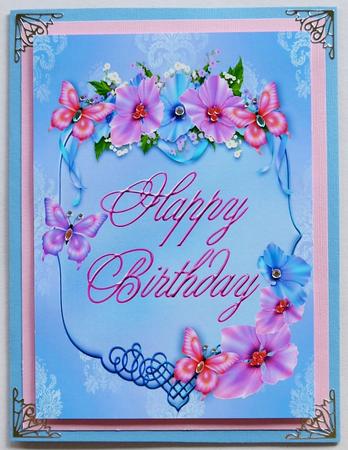 Pretty Flowers and Butterflies in Frame A4 by Margaret Dittmann