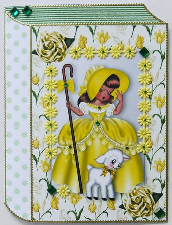 Sunshine Yellow Little Bo Peep with Lamb Folded Book by Margaret Dittmann