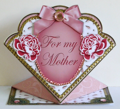 Pink Roses for My Mother Spring Card with Decoupage by Margaret Dittmann
