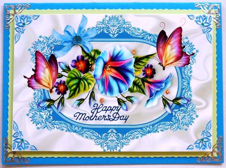 Pretty Flowers in Ornate Frame with Butterflies A4 by Margaret Dittmann
