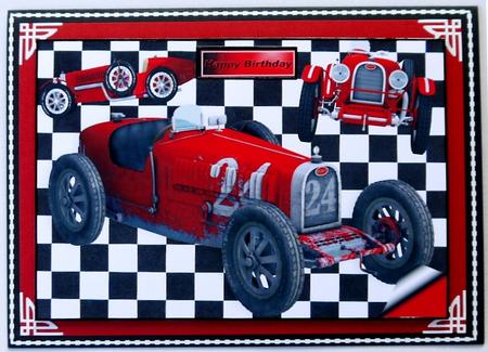 1926 Grand Prix Red Vintage Car for Birthdays A4 by Margaret Dittmann
