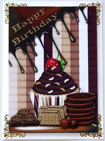 Chocoholic Birthday Greeting Card Front by Margaret Dittmann