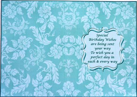 Antique Green Patterned Birthday Insert by Margaret Dittmann