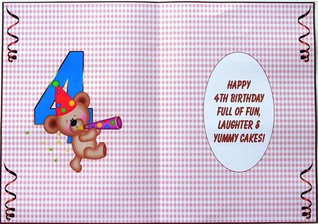 Happy 4th Birthday Insert by Margaret Dittmann