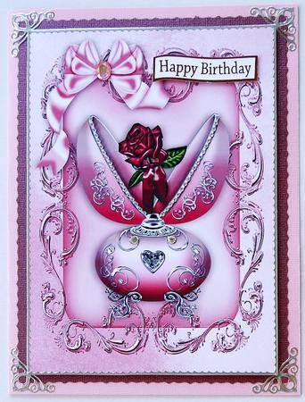 Beautiful Porcelyn Egg with Rose, in Ornate Frame A4 by Margaret Dittmann